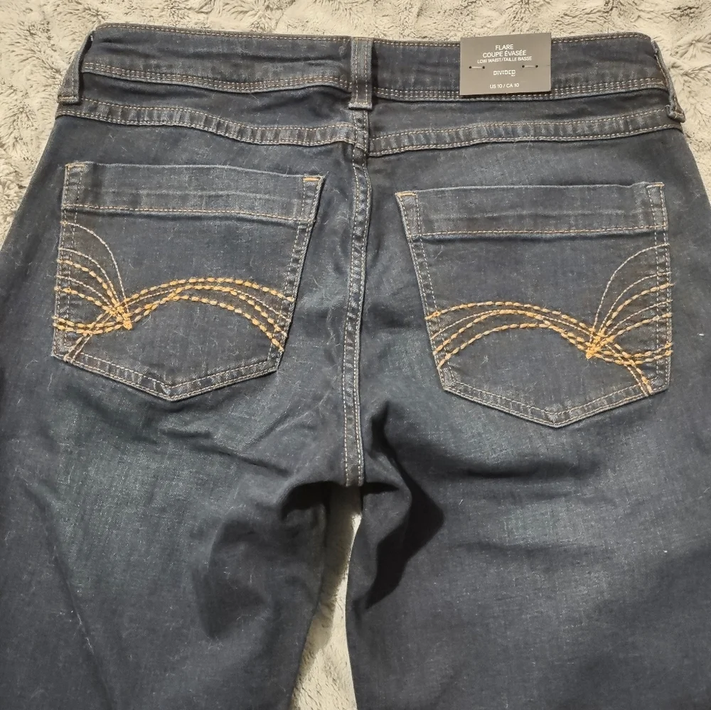 NWT Dividend‎ Flare Low Waist Jeans size 10 Dark Blue